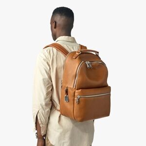 Shinola Runwell **RARE** Cognac color 100% Leather Backpack